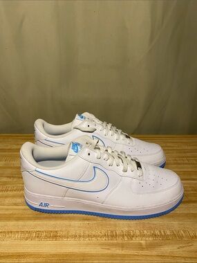 Nike Air Force 1 ‘07 Low White/ University Blue Sole  (DV0788-101) Mens  14